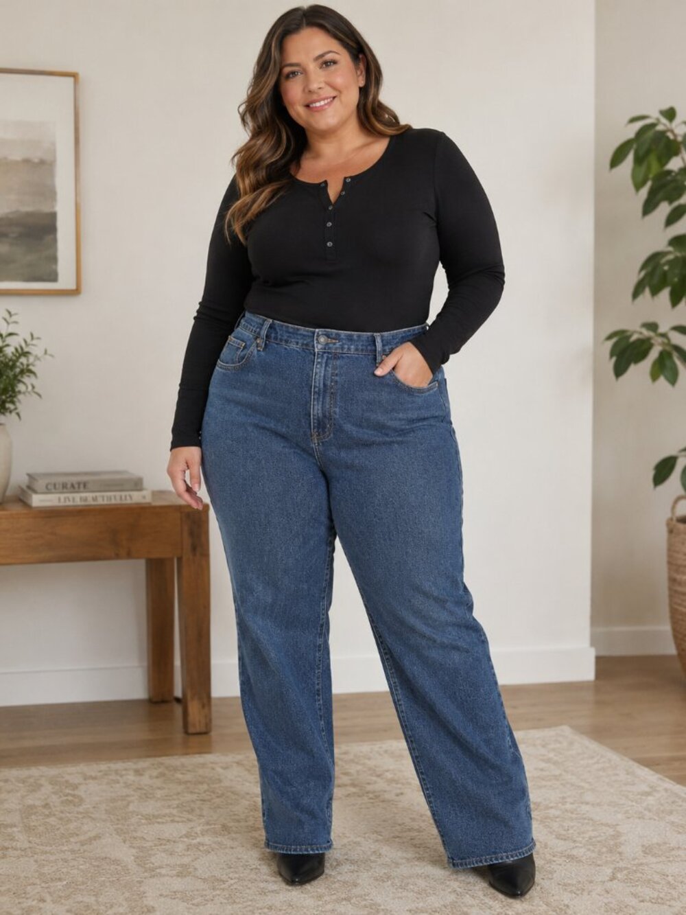 Gloria Vanderbilt Women’s Dark Wash Jeans Size 24W Classic Straight Leg Plus Sz